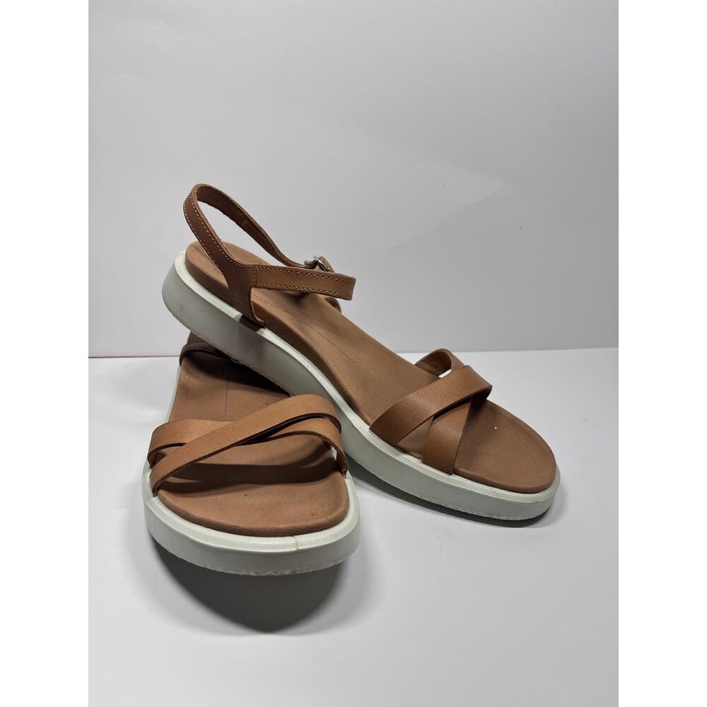 ECCO Yuma Ankle Strap Sandals brown leather size EU42 US 11-11,5